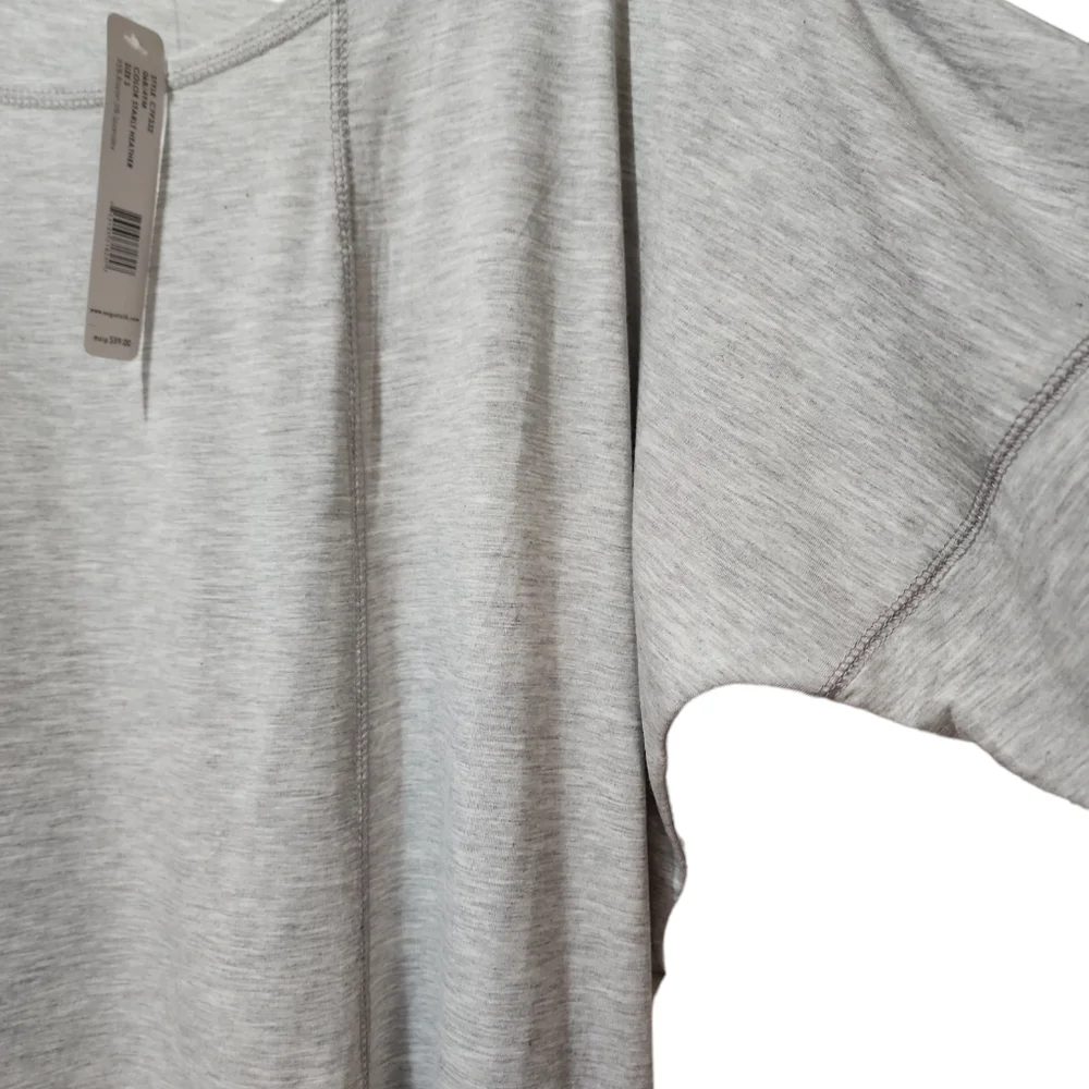 NWT August silk women's small light gray 3/4 sleeve top. - Picture 2 of 5